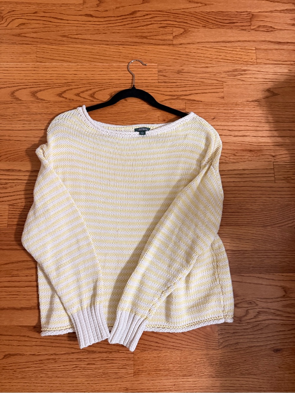 wild fable Yellow and White Striped Crewneck Sweater